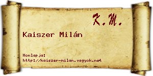 Kaiszer Milán névjegykártya